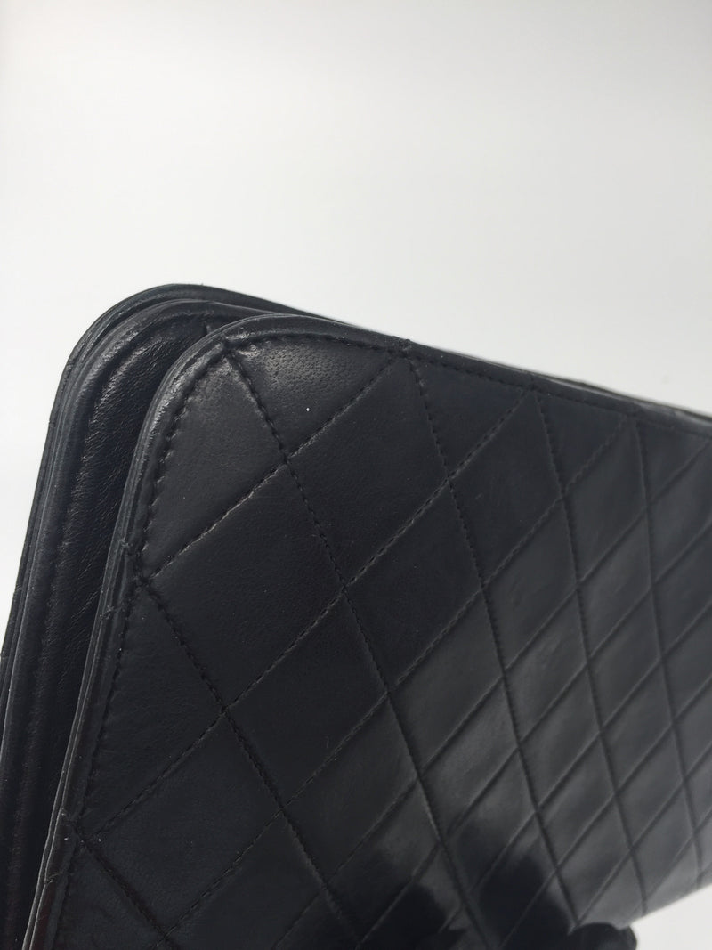 Preloved Chanel Vintage CC Pocket Fold Over Top Flap Shoulder Bag