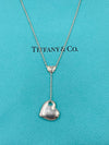 Tiffany & Co 925 Silver Dangling Large Solid Heart Pendant Necklace