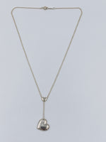 Tiffany & Co 925 Silver Dangling Large Solid Heart Pendant Necklace