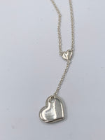 Tiffany & Co 925 Silver Dangling Large Solid Heart Pendant Necklace