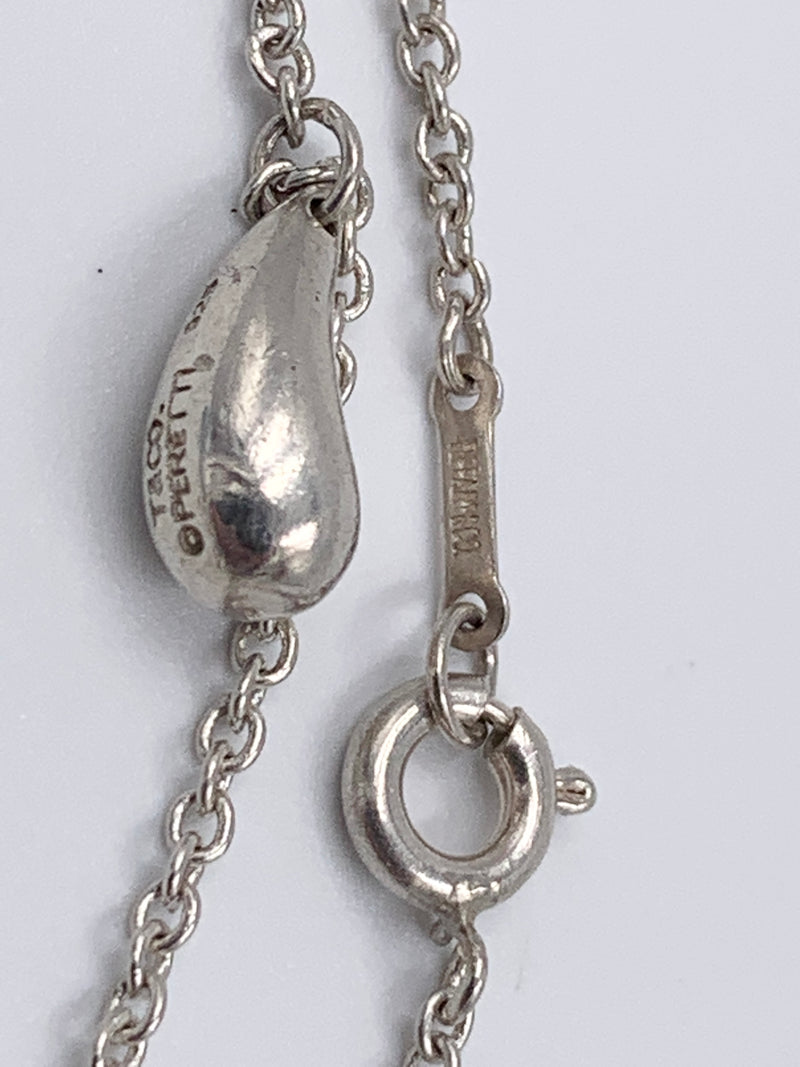 Tiffany & Co 925 Silver Elsa Peretti Triple Teardrop Pendant Bracelet