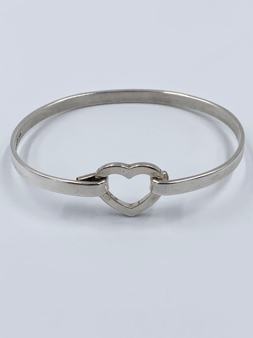 Tiffany & Co Silver 925 Open Heart Hook Bangle