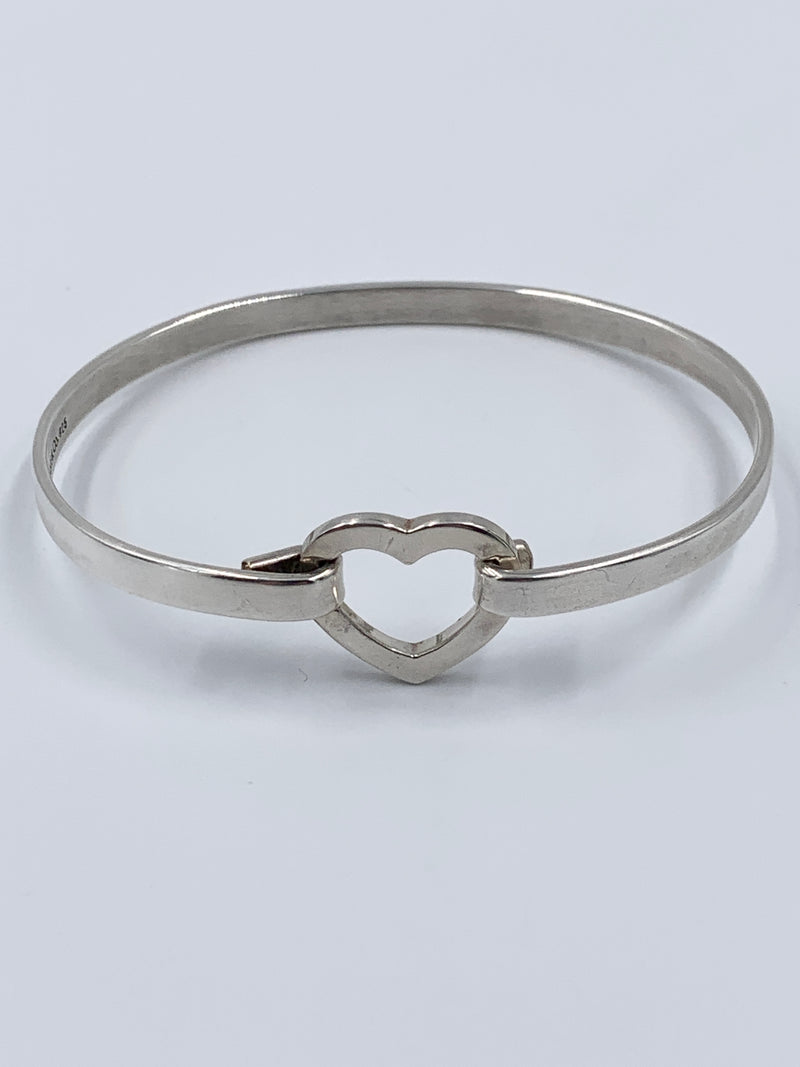 Tiffany & Co Silver 925 Open Heart Hook Bangle