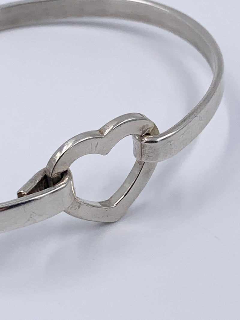 Tiffany & Co Silver 925 Open Heart Hook Bangle