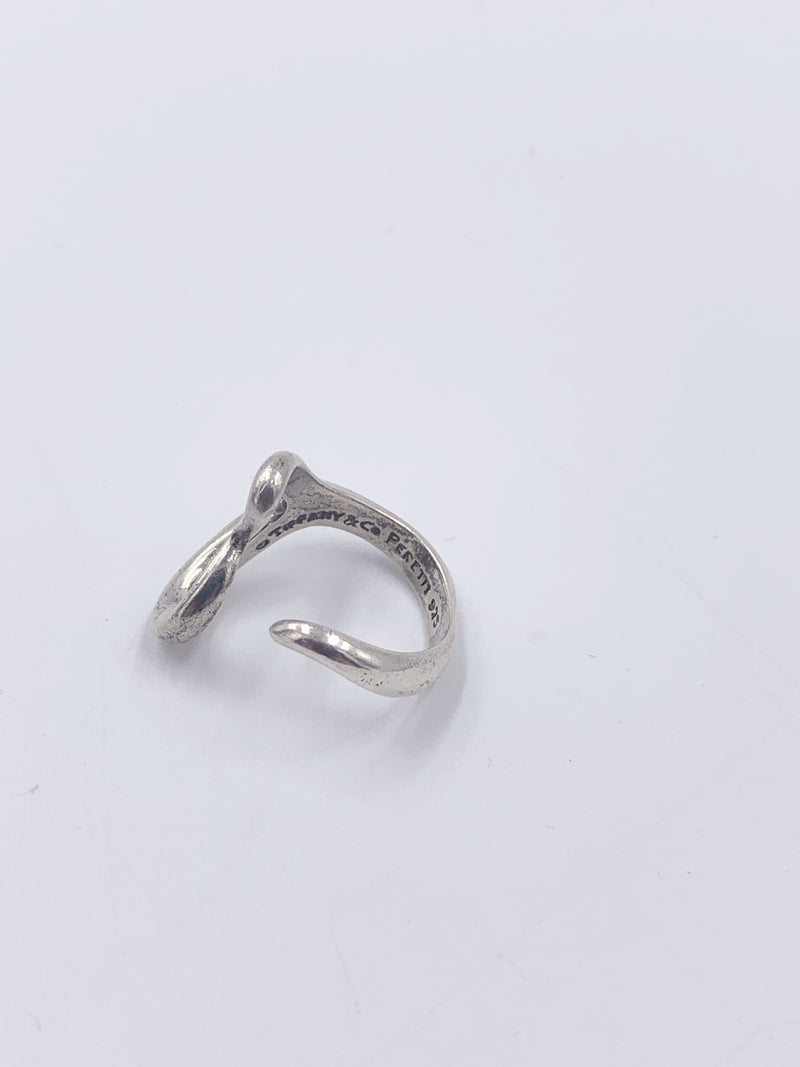 Tiffany & Co 925 Silver Elsa Peretti Open Heart Ring Size 6