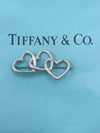 Sold-Tiffany & Co 925 Silver Triple Heart Brooch