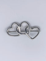 Sold-Tiffany & Co 925 Silver Triple Heart Brooch