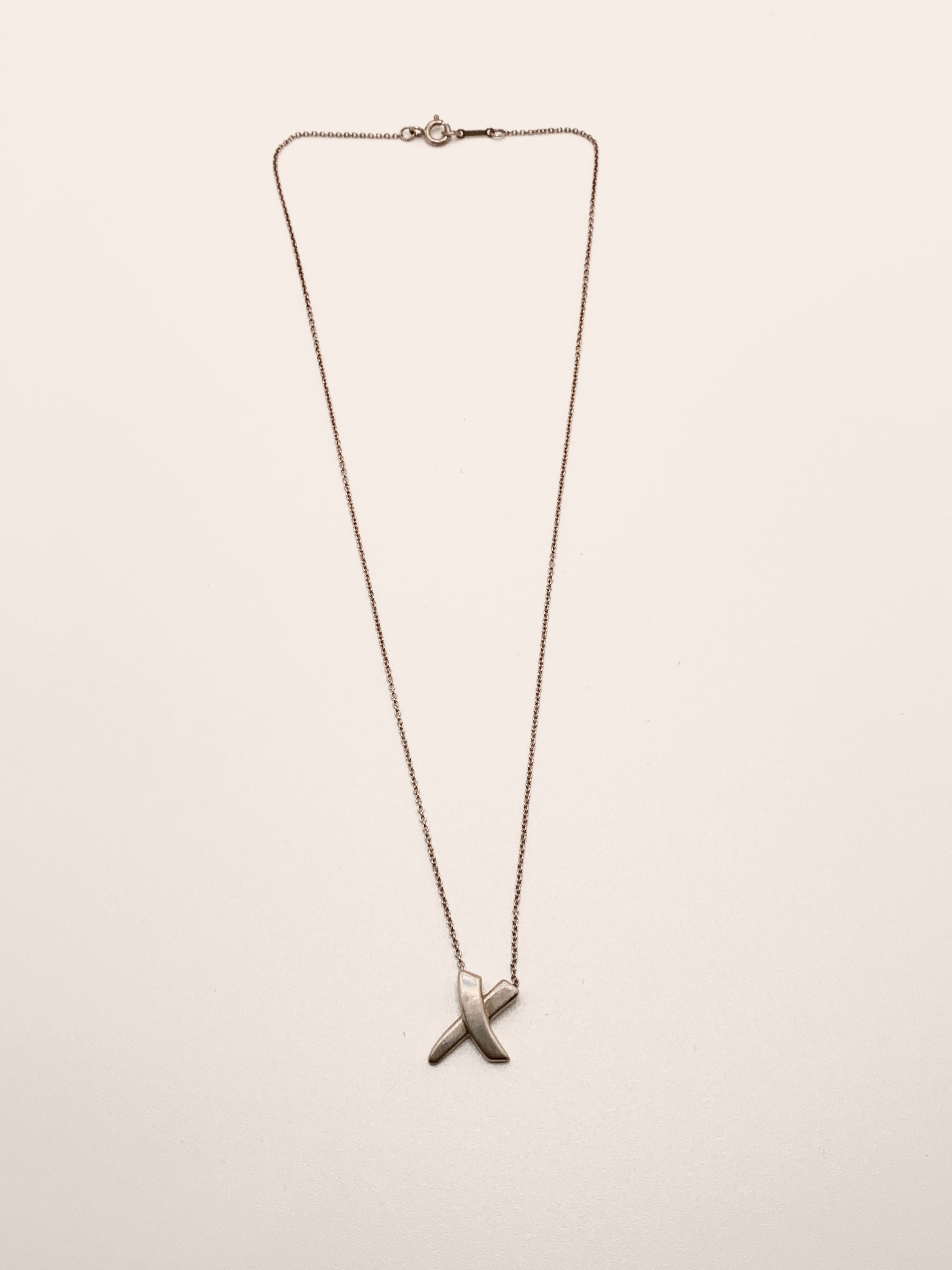 Tiffany & Co Paloma Picasso 18K Gold Mini Graffiti X Necklace - Stacks Well  | eBay