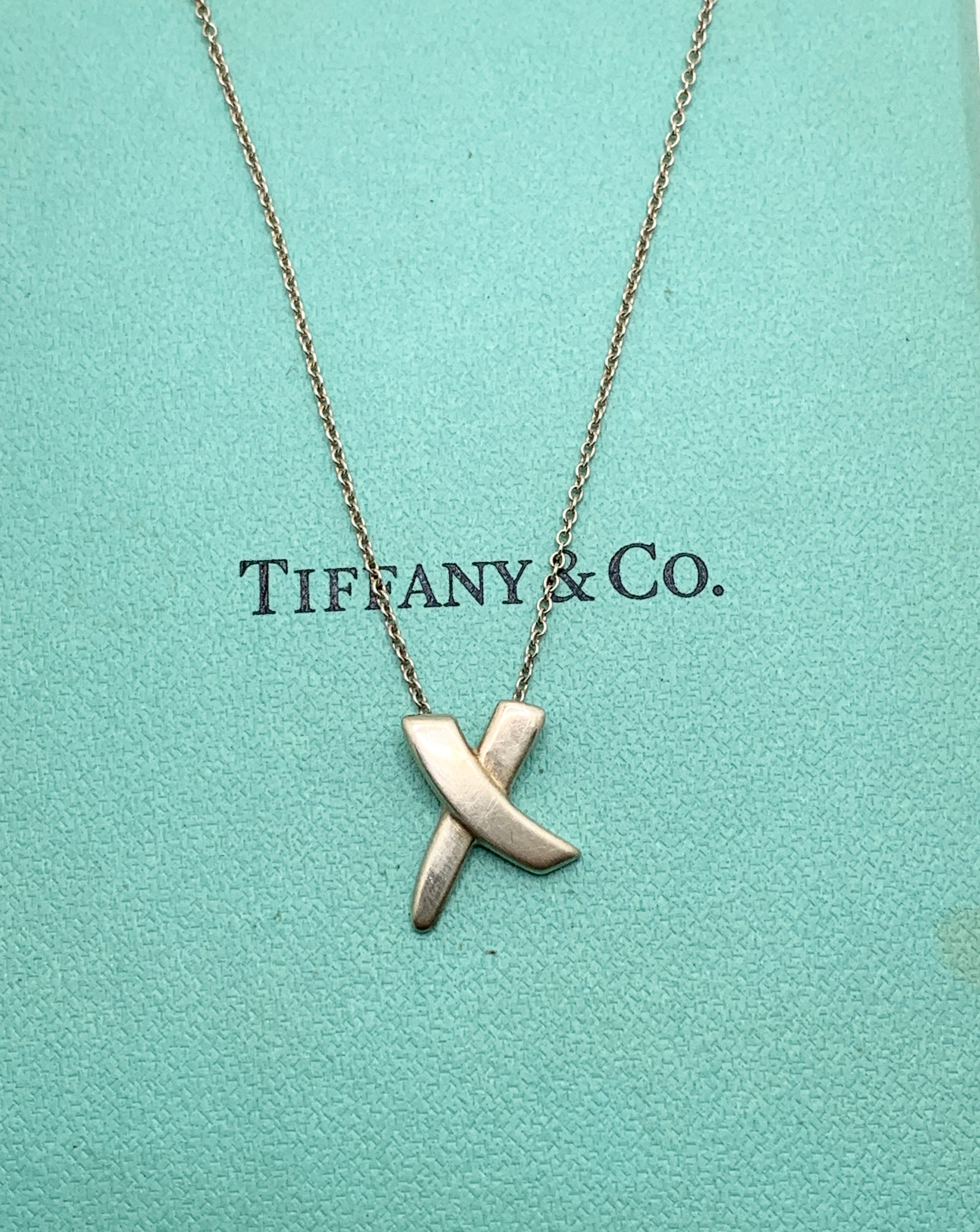 Tiffany Co 925 Silver Paloma Picasso X Kiss Small Size Pendant