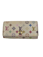 LOUIS VUITTON White Multi Color 4-ring Key Case