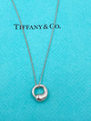 Tiffany & Co 925 Silver Elsa Peretti Eternal Circle Pendant with Necklace