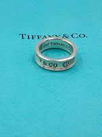 Sold-Tiffany & Co 925 Silver 1837 Medium Ring Size 7 1/4