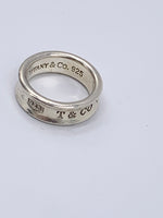 Sold-Tiffany & Co 925 Silver 1837 Medium Ring Size 7 1/4