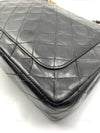 Sold-CHANEL Classic Lambskin Double Chain Double Flap Medium Square Bag Black / Gold Hardware