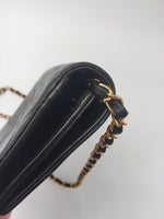 Sold-CHANEL Classic Lambskin Chain Flap Bag/clutch 25 (2) black/gold
