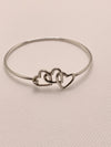 Sold-Tiffany & Co Silver 925 Open Triple Heart Bangle