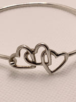 Sold-Tiffany & Co Silver 925 Open Triple Heart Bangle
