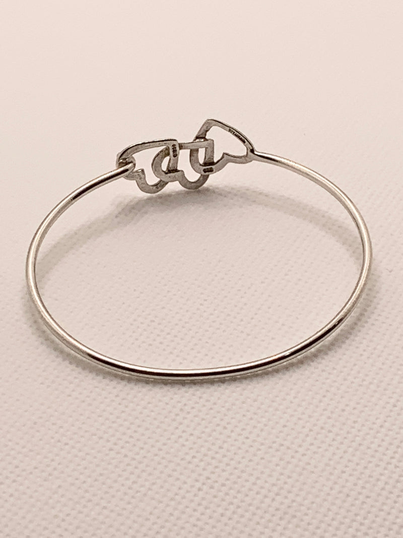 Sold-Tiffany & Co Silver 925 Open Triple Heart Bangle