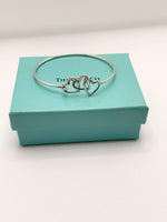 Sold-Tiffany & Co Silver 925 Open Triple Heart Bangle