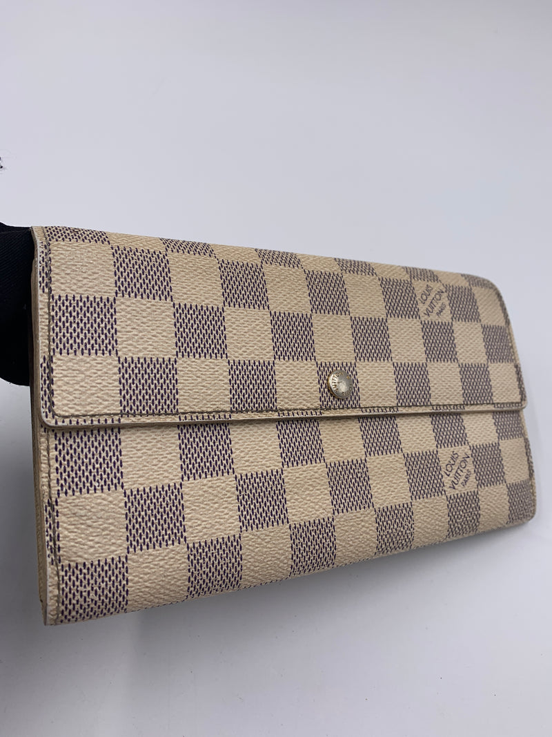 louis vuitton sarah wallet damier azur