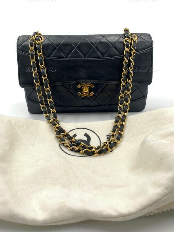 Vintage CHANEL black lambskin large classic bag with double golden cha –  eNdApPi ***where you can find your favorite designer  vintages..authentic, affordable, and lovable.