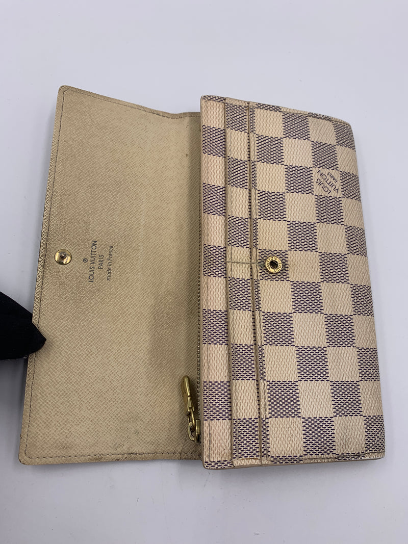 Louis Vuitton Damier Azur White Long Wallet - Preowned Luxury