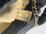 Sold-CHANEL Iridescent Calfskin Flap Crossbody Bag - Black Gold Hardware