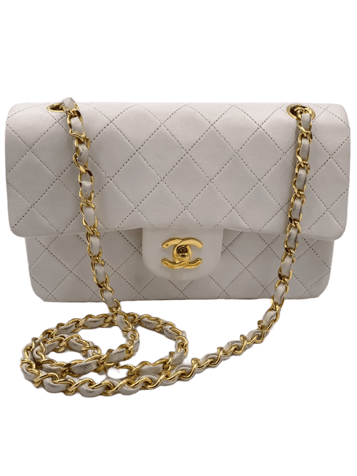 Sold-CHANEL Small Classic Double Flap Bag White (off-white) with