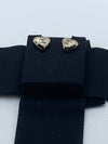 Sold-CHANEL Gold Heart Stud Earrings with CC logo