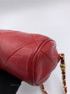 CHANEL Lambskin Red Mini Camera Bag with Tassel