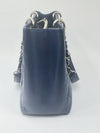 Sold-CHANEL Caviar Quilted Grand Shopping Tote Blue GST