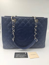 Sold-CHANEL Caviar Quilted Grand Shopping Tote Blue GST