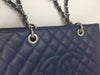 Sold-CHANEL Caviar Quilted Grand Shopping Tote Blue GST