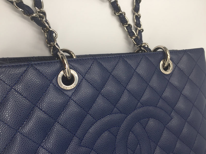 Sold-CHANEL Caviar Quilted Grand Shopping Tote Blue GST – Preloved Lux