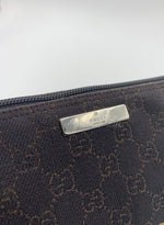 GUCCI GG Logo Black Small Handbag with Brown Monogram logo