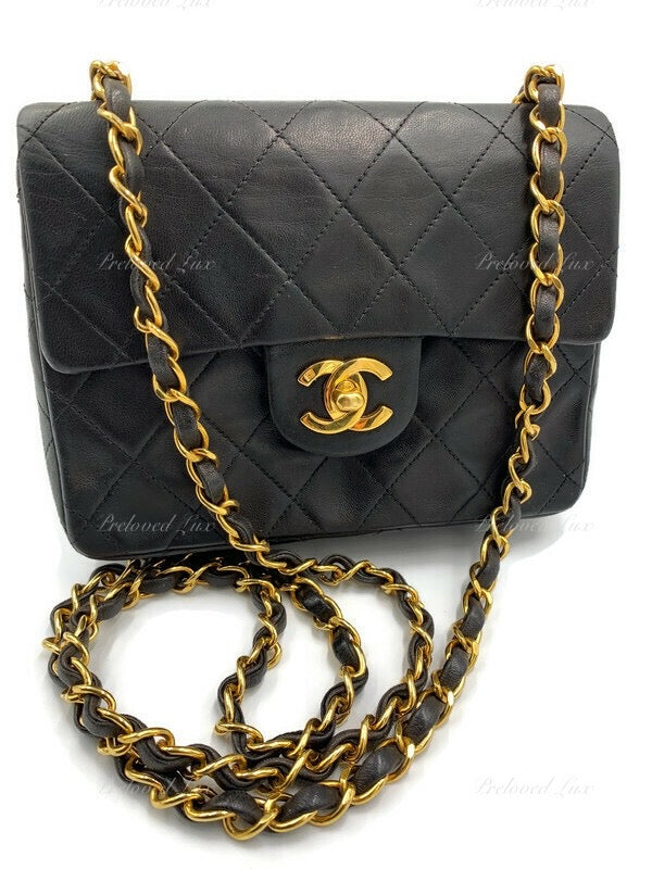 slim Kategori landdistrikterne CHANEL Classic Lambskin Chain Mini Square Flap Bag black in Gold Hardw –  Preloved Lux