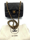 CHANEL Classic Lambskin Chain Mini Square Flap Bag black in Gold Hardware