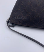 GUCCI GG Logo Black Small Handbag with Brown Monogram logo