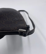 GUCCI GG Logo Black Small Handbag with Brown Monogram logo