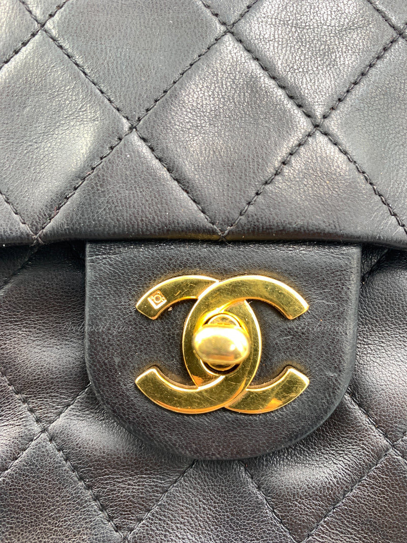 CHANEL Classic Lambskin Chain Mini Square Flap Bag black in Gold Hardw –  Preloved Lux