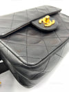 CHANEL Classic Lambskin Chain Mini Square Flap Bag black in Gold Hardware