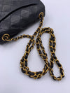 CHANEL Classic Lambskin Chain Mini Square Flap Bag black in Gold Hardware