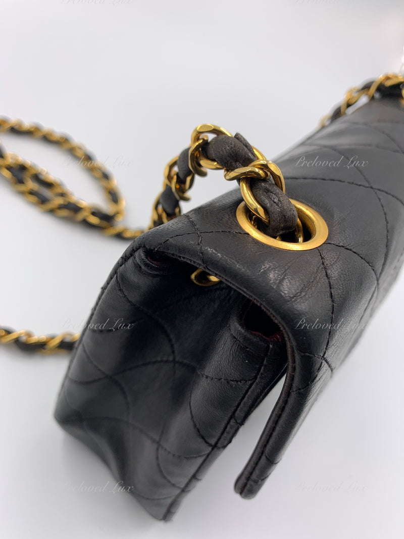 Chanel Lambskin Enamel Quilted Pending CC Mini Square Flap Black –  STYLISHTOP