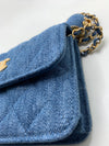 Sold-CHANEL Denim Pearl Crush Mini Waist Shoulder Bag Aged Gold Hardware