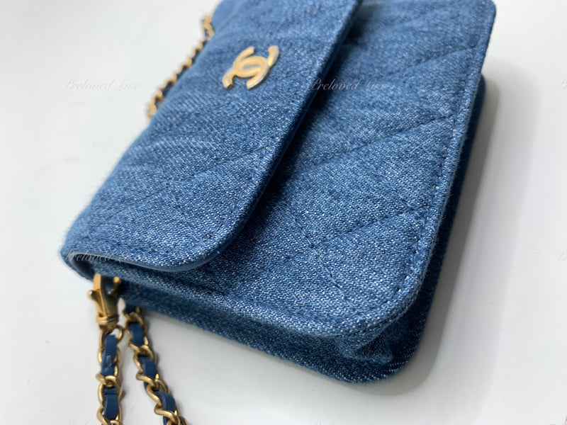 Votre Luxe - Chanel Mini Denim Belt Bag with Pearl Crush ($3860