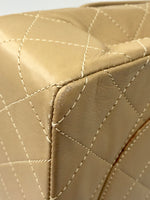 Sold-CHANEL Paris Lambskin Double Chain Double Flap Bag Beige/gold