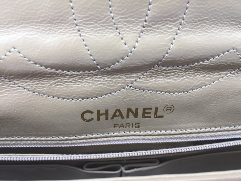 Sold-CHANEL Paris Lambskin Double Chain Double Flap Bag Beige/gold