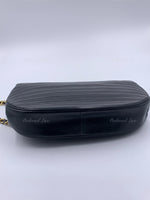 CHANEL Vintage Lambskin Half Moon Flap Bag black/gold hardware