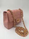 Sold - CHANEL Classic Lambskin Chain Single Mini Flap bag Pink/ gold