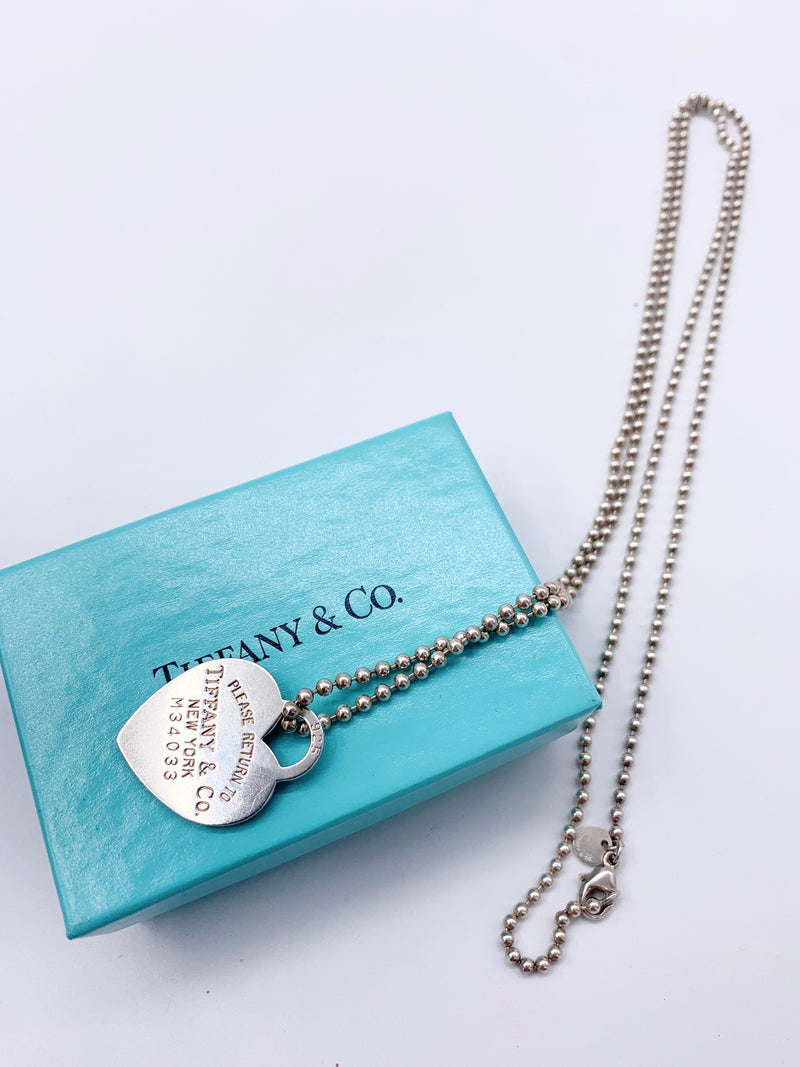 Sold-Tiffany & Co 925 Silver Return to Tiffany Necklace